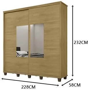 Guarda-Roupa Monte Carlo C/Espelho Cinamomo – RV Móveis