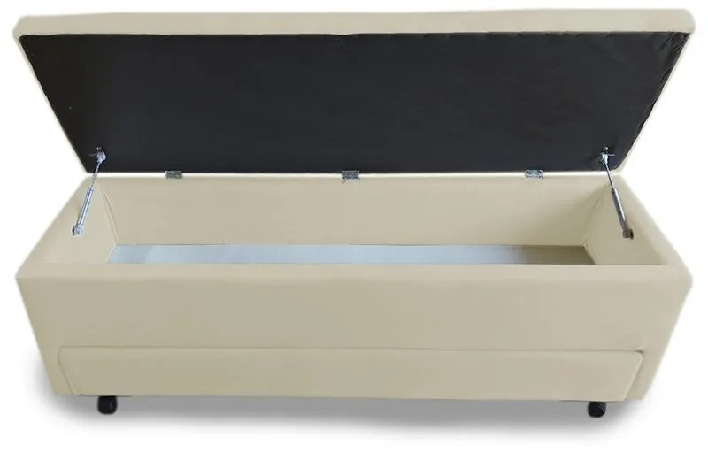 Calçadeira Baú com Sapateira King 193cm Paris Suede Bege - Sheep Estofados - Bege