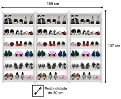 Kit 3 Armários Multiuso Sapateira Paris Branco - Lumil Móveis
