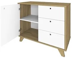 Conjunto Escritório Home Office 3 Peças Elai A06 Olmo/Branco - Mpozena