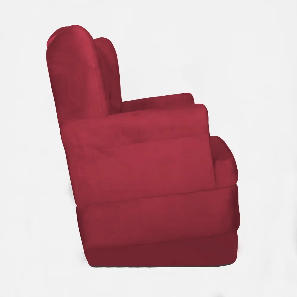 Conjunto Poltrona Ana de Amamentação com Balanço + Puff Ana Suede Vermelho