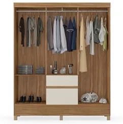 Guarda Roupa Casal 6 Portas 2 Gavetas Flash II D02 Amendola/Off White