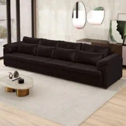 Sofá Retrátil 5 Lugares Para Sala 414cm Dijon Couro Bordô S07 - Mpozen