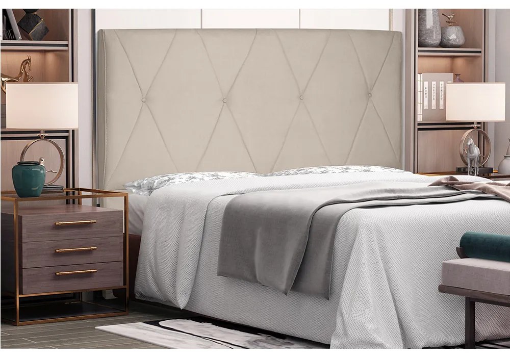 Cabeceira Aquilla Para Cama Box Casal 140 cm Suede - D'Rossi - Bege