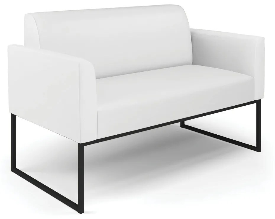 Sofá Namoradeira Base Industrial Preto Marisa Corino D03 - D'Rossi - Branco