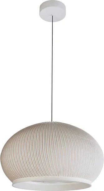 Pendente Led Dimerizavel Tecido Bege 50W 44,5Cm Coton