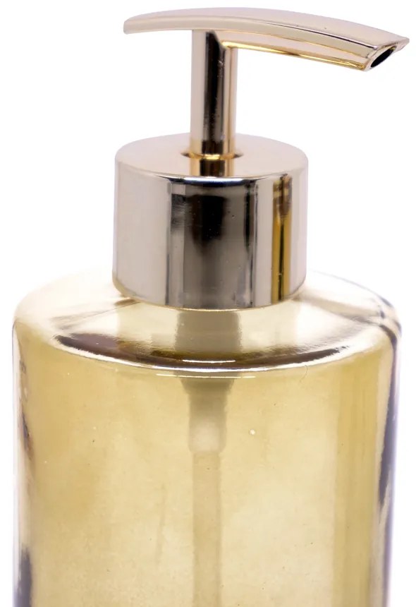 Kit Difusor e Porta Sabonete Liquido de Vidro Dourado - D'Rossi