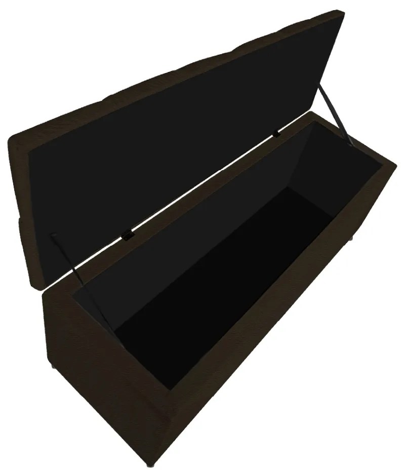 Calçadeira Estofada Liverpool 90 cm Solteiro Corano Marrom - ADJ Decor