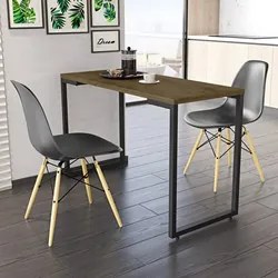 Conjunto Mesa de Cozinha Prattica Industrial 120cm e 2 Cadeiras Eames