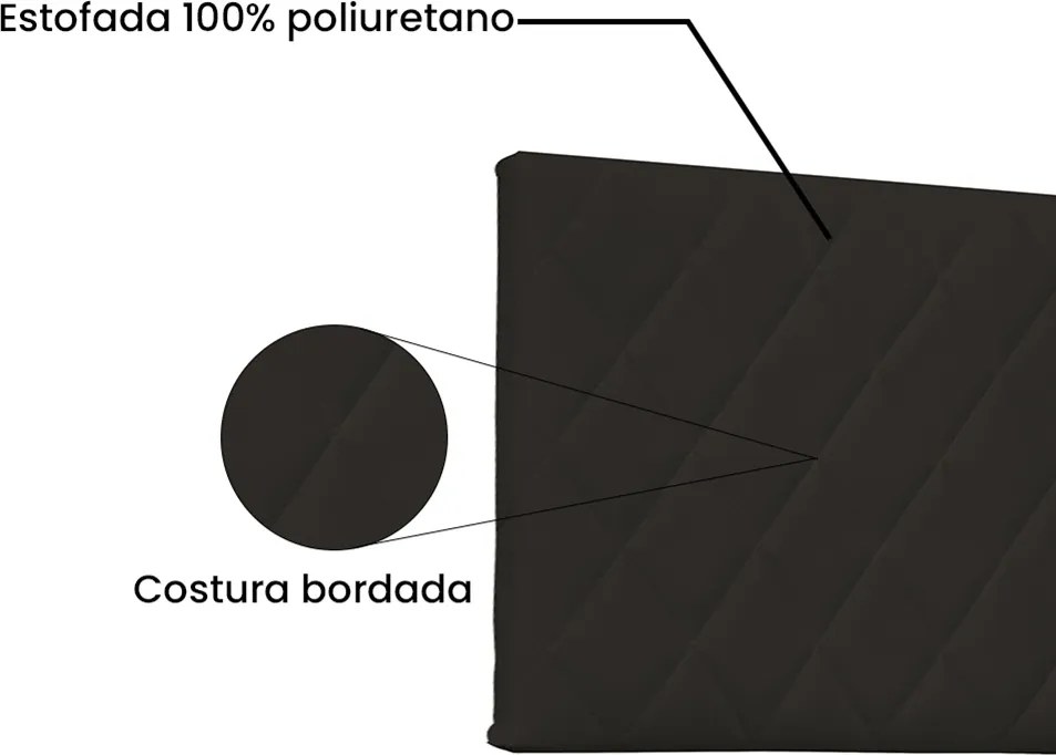 Painel Dubai Para Cama Box King 195 cm Corino S04 - D'Rossi - Marrom