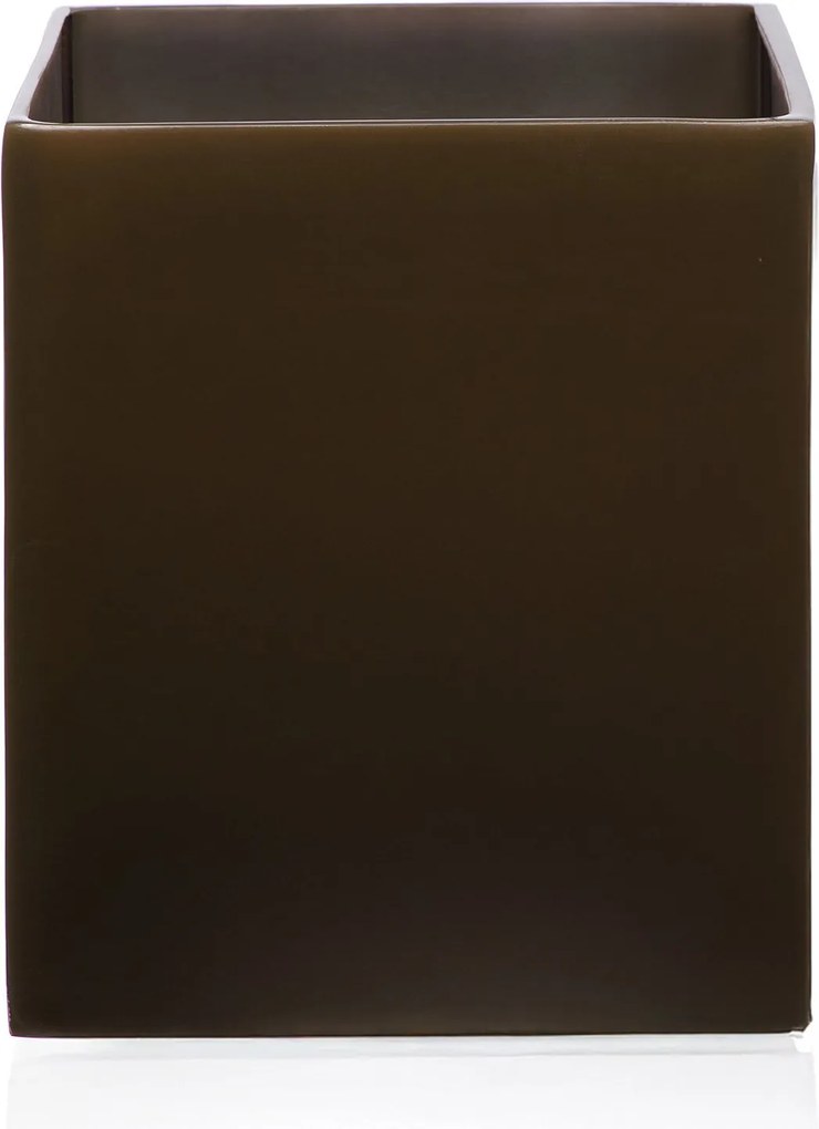 Lixeira Aberta p/ Escritório Davos Resina - Marrom Esverdeado  Marrom Esverdeado