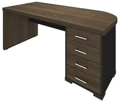 Conjunto Escritório 3 Peças Mesa Lado Direito Corp A06 Charuto/Preto -