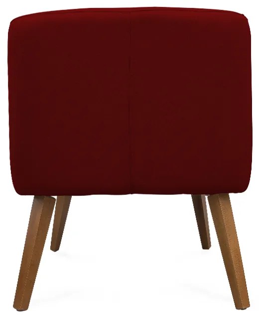 Poltrona Decorativa Lara Pés de Madeira Suede Bordô - Sheep Estofados - Vermelho escuro