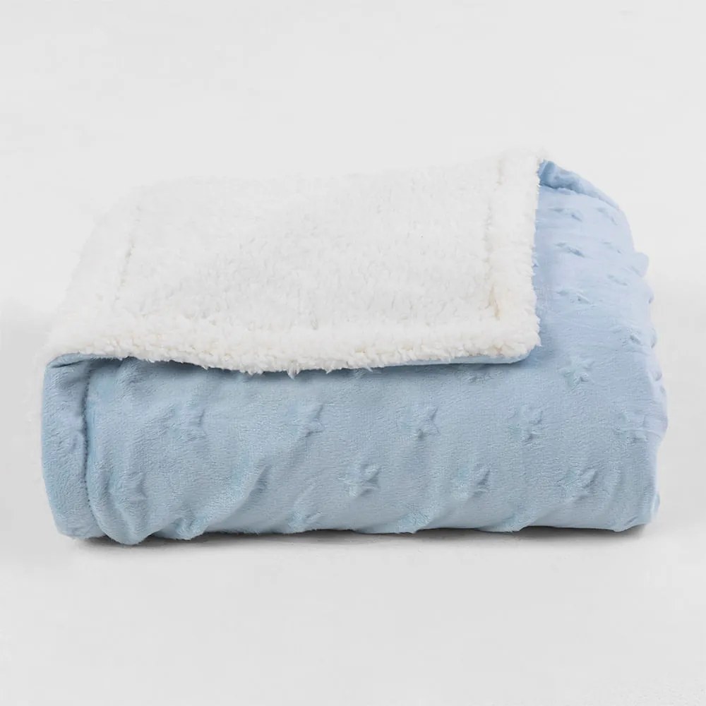 Cobertor Infantil Sherpam Star Azul - 90X110cm