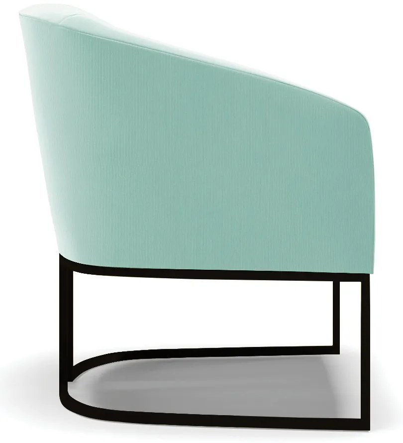 Poltrona Decorativa Industrial Preto Kit 2 Stella Suede D03 - D'Rossi - Azul Turquesa