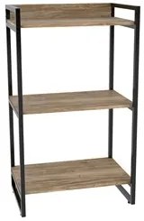 Kit 3 Estantes Livreiro Prisma Estilo Industrial 60cm 3 Prateleiras C0
