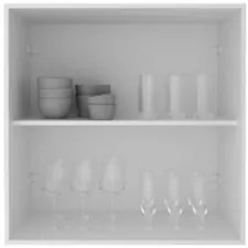 Armário Cozinha Aéreo 80cm Com 2 Portas Zaya Branco T01     - Mpozenat