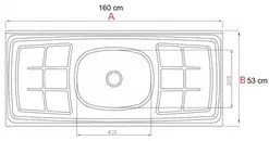Armário Aéreo Panamá e Balcão Gabinete Áustria com Pia Inox 160cm Bran