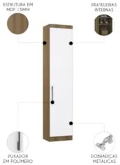 Guarda Roupa Modulado Sapateira 50cm Delphi Avelã/Branco L01 - Mpozena