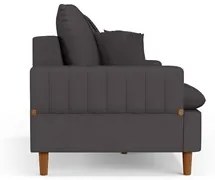 Sofá Living 2 Lugares 160cm com Almofadas Veras D05 Suede Cinza - Mpoz