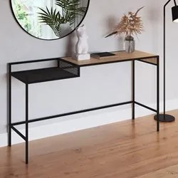 Aparador Para Sala de Estar 140cm Pés Metálicos Dinâmico Hanover/Preto