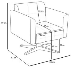 Kit 2 Poltronas Decorativas Base Cromada Giratória Ana Suede Bege - Ib