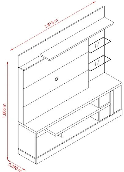 Home Theater Alan Calacata/Off White - Madetec Móveis