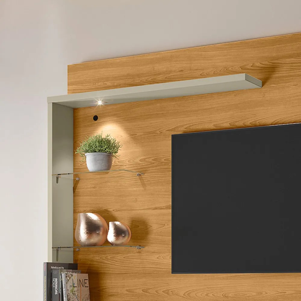 Painel TV 50 Pol 160cm Bancada Suspensa Sala Ravian M20 - D'Rossi - Cumaru e Opala