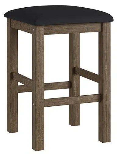 Conjunto Sala Jantar Mesa Dobrável Mdf 4 Banquetas Estofadas - Ameixa Negra/Preto