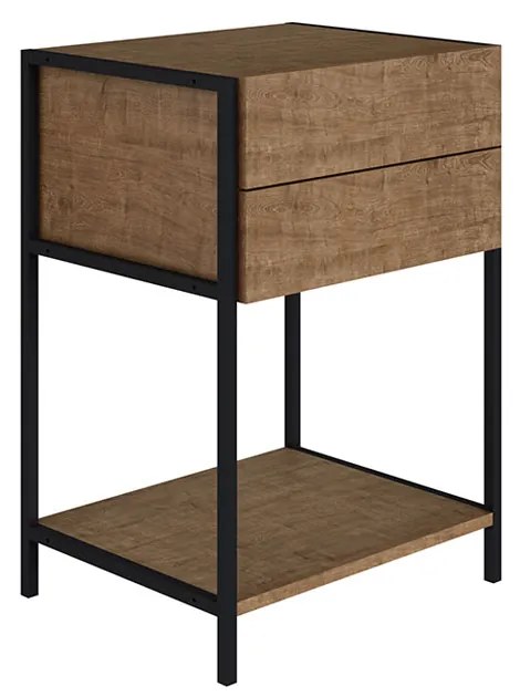 Mesa de Cabeceira Steel Quadra Vermont e Base Metálica Preto A05 - D'Rossi