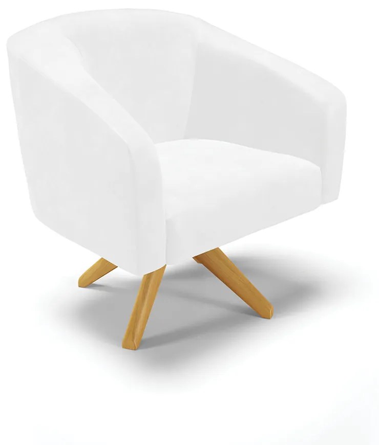Sofá Namoradeira e Poltrona Giratória MA30 Stella Sintético PU Branco D03 - D'Rossi