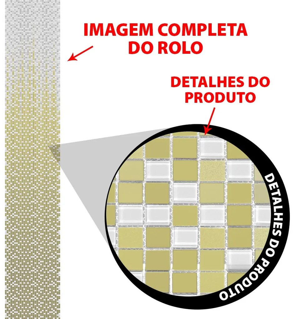 Papel de Parede Pastilha Degrade Creme 3 Metros