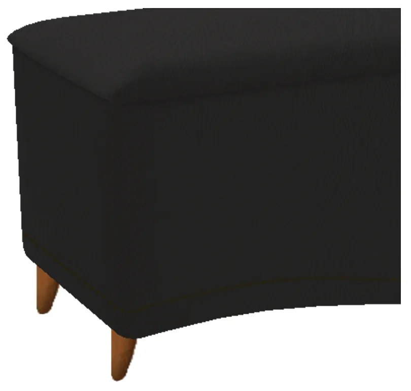 Calçadeira Estofada Yasmim 90 cm Solteiro Suede Preto - ADJ Decor