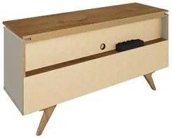 Rack Bancada para TV 50 Pol Pés Retrô Village B02 Off White/Naturalle