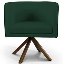 Kit 2 Poltronas Decorativas Base Giromad Madeira Betina C-117 Linho Ve