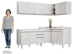 Armário de Cozinha Modulado de Canto 6 Peças CP28 Balcão sem Tampo Bra