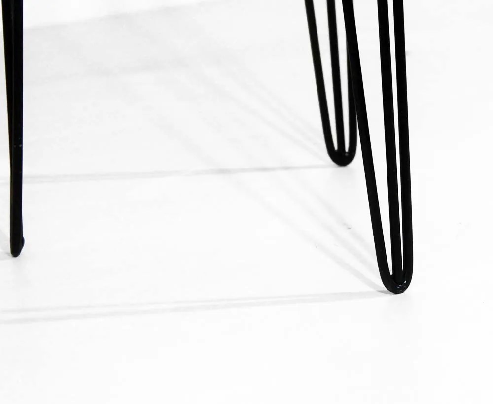 Mesa Lateral Decorativa Sandy Pés Hairpin Legs Preto Tampo Azul