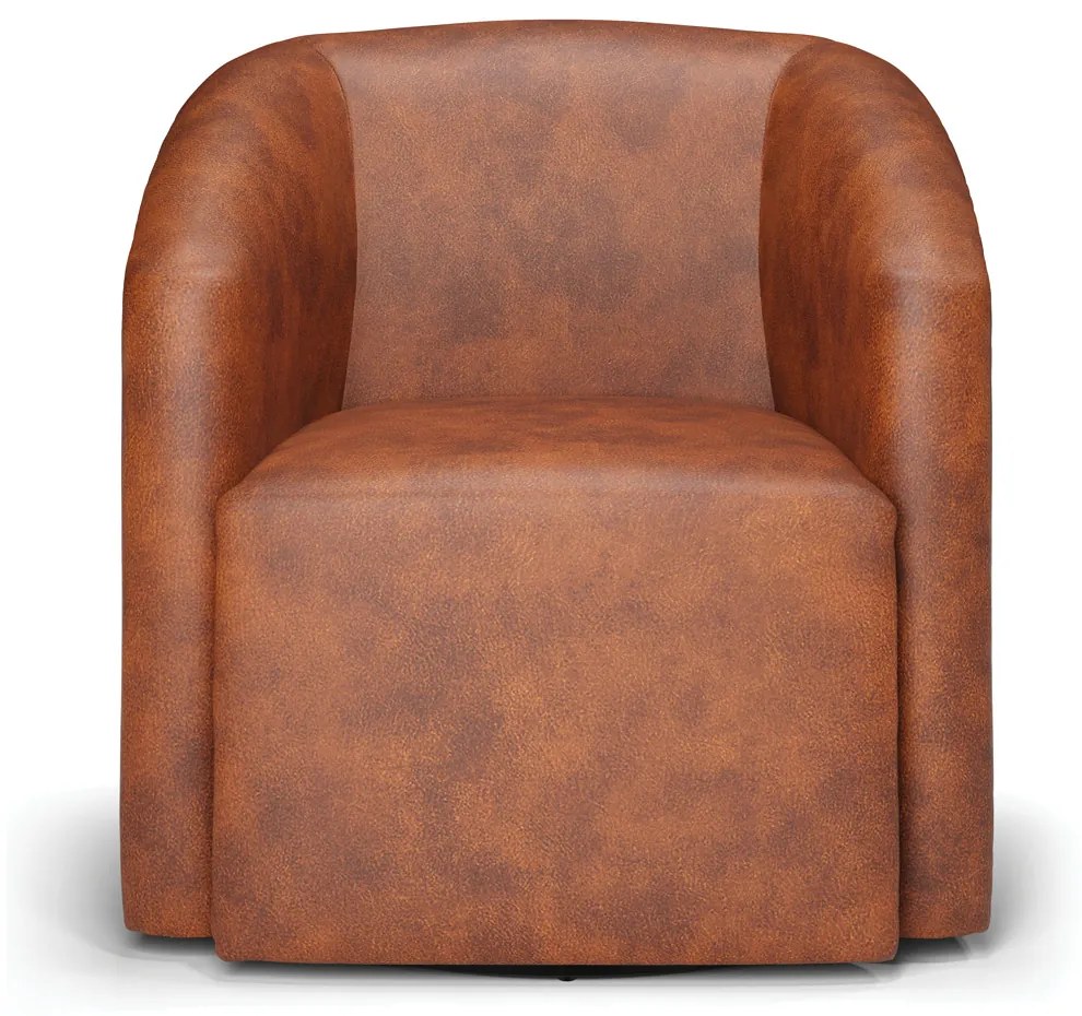 Poltrona Decorativa Base Giratória Kit 2 Stella Max Sintético PU D03 - D'Rossi - Nozes