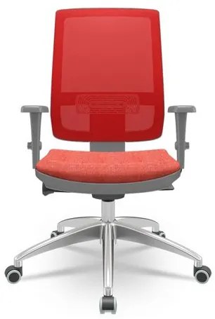 Cadeira Brizza Diretor Grafite Tela Vermelha com Assento Concept Rosê Base Autocompensador Aluminio - 65773 Sun House