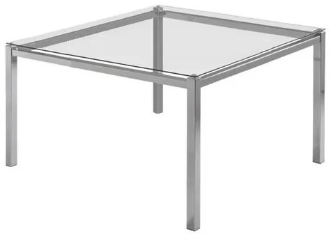 Mesa de Jantar Flex com Tampo de Vidro Quadrado Base Cromada 140cm - 55652 Sun House
