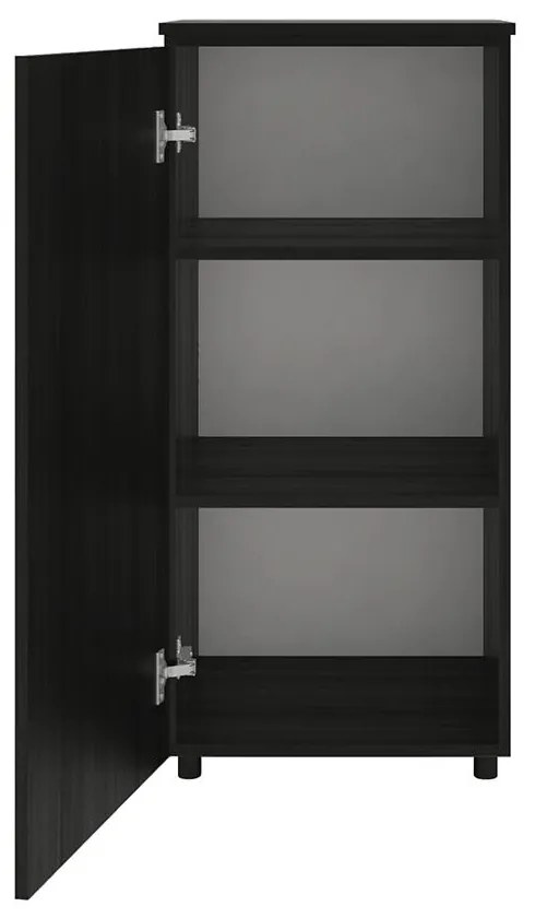 Armário Balcão Multiuso Escritório Porta Prateleiras Preto