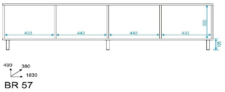 Rack Home Para TV 50" 183cm Preto Castanho