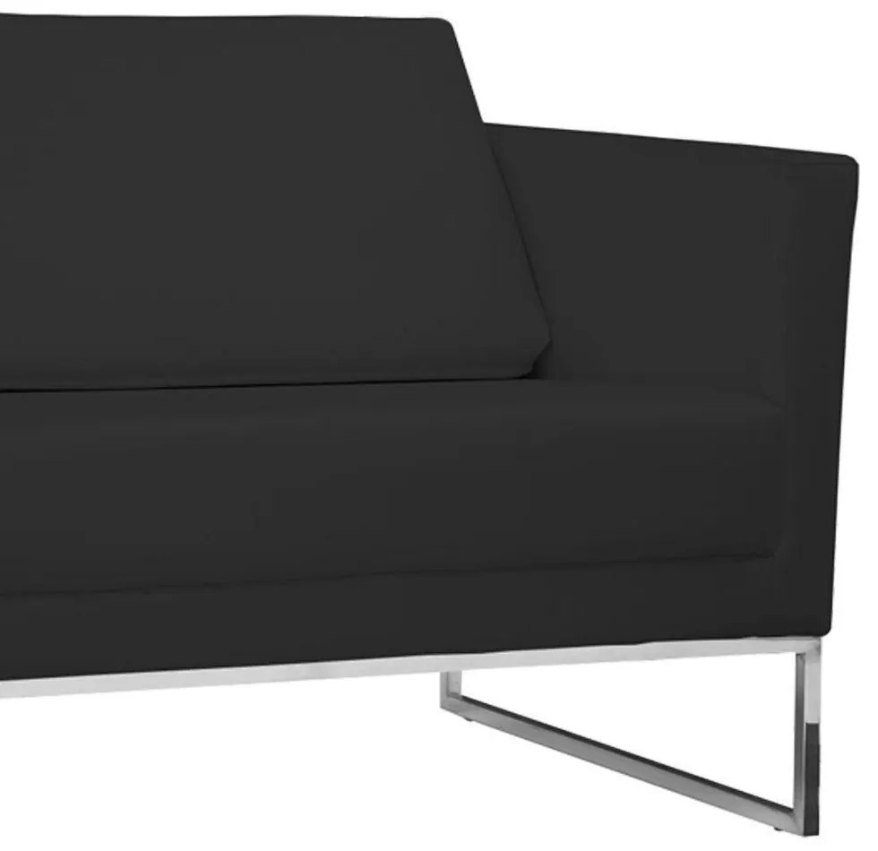 Poltrona Decorativa Julia 106cm PU Sintético Preto Fosco G15 - Gran Belo
