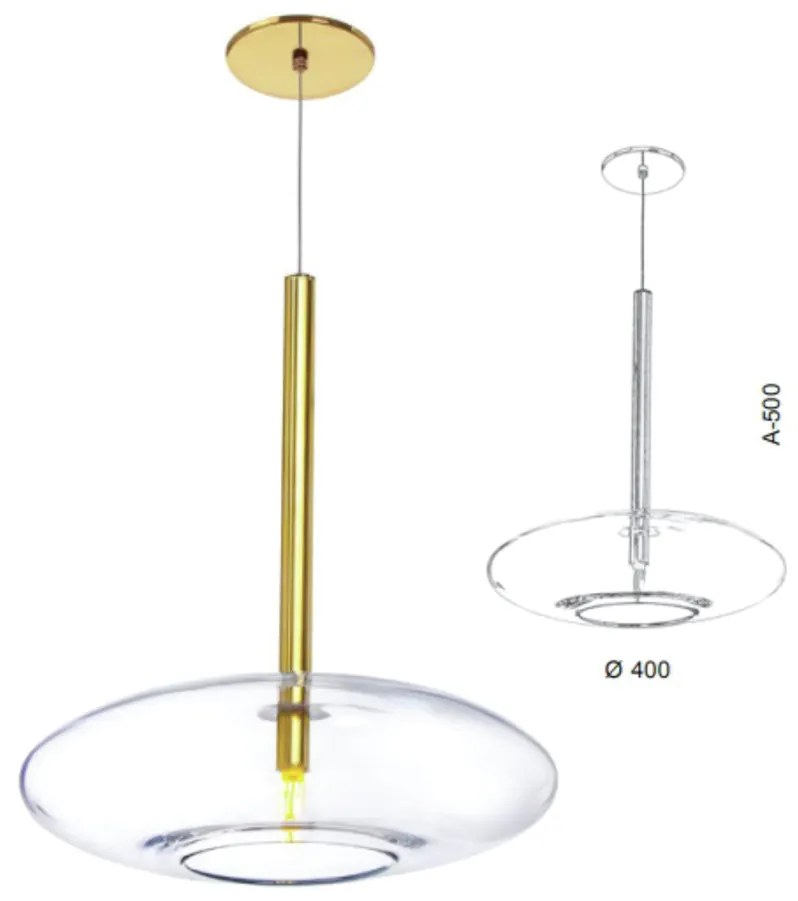 Pendente Vidro Oval Flat Aberto Ø40X50Cm Metal E Vidro 01Xg9 |Old Arti... (GRAFITE, CLEAR (TRANSPARENTE))