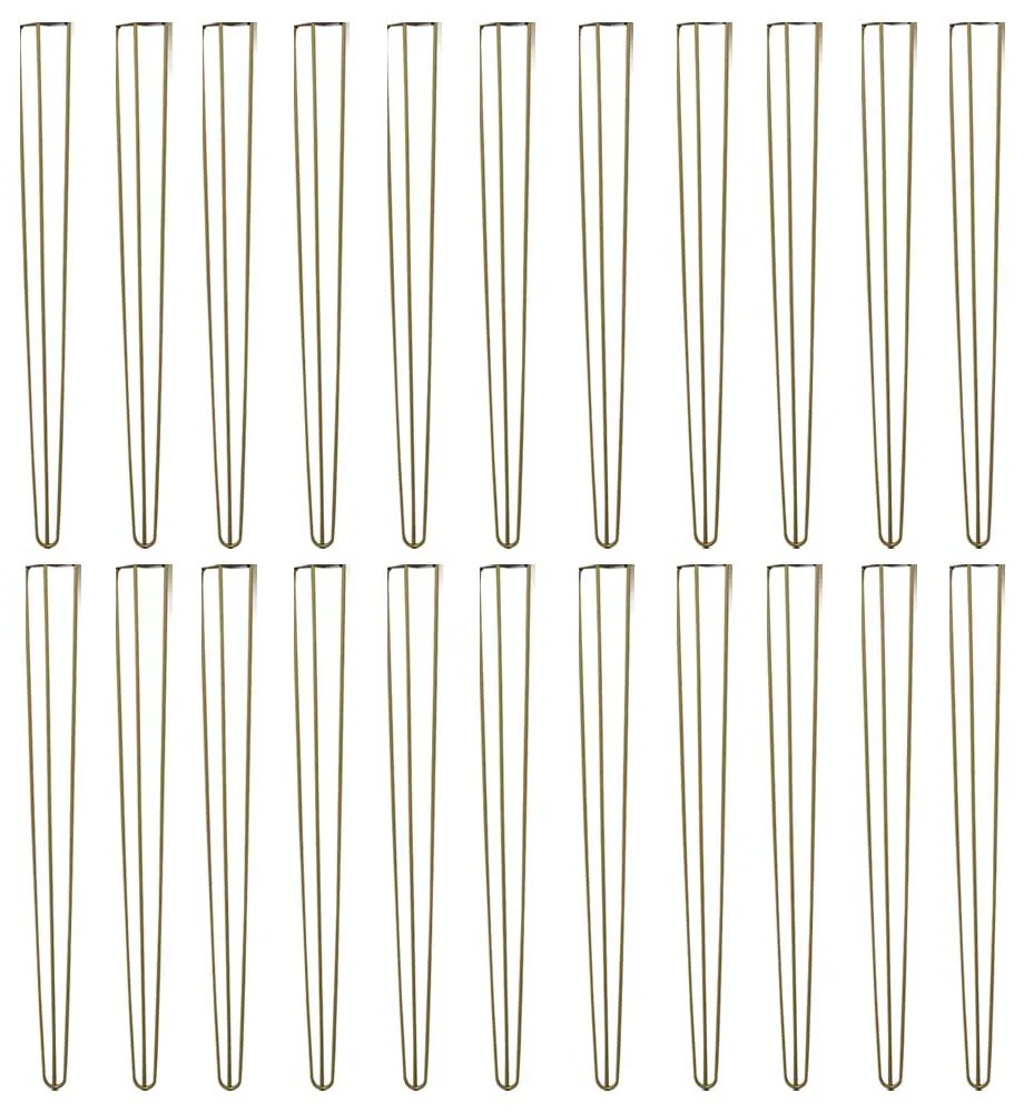 Kit 20 Pés de Metal 90 CM Hairpin Legs Aparador e Mesa de Canto Dourado G41