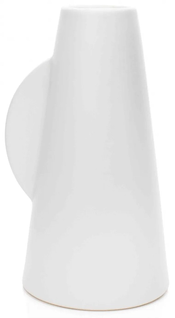Vaso Decorativo em Cerâmica Branco 24,5x13x13 cm - D'Rossi