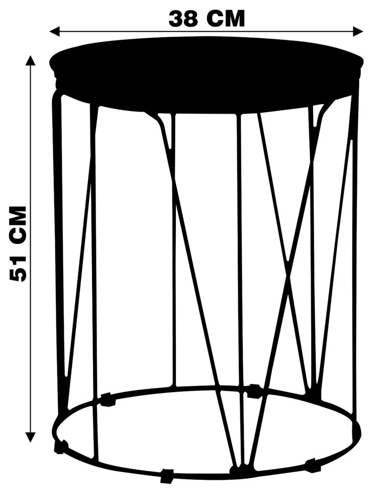 Mesa de Canto Decorativa Rionegro Base Preta G41 - Gran Belo