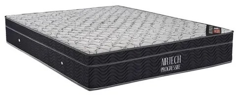 Colchao Airtech Progressive Viuva 128 cm (LARG) Branco Com Lateral Preta - 51985 Sun House