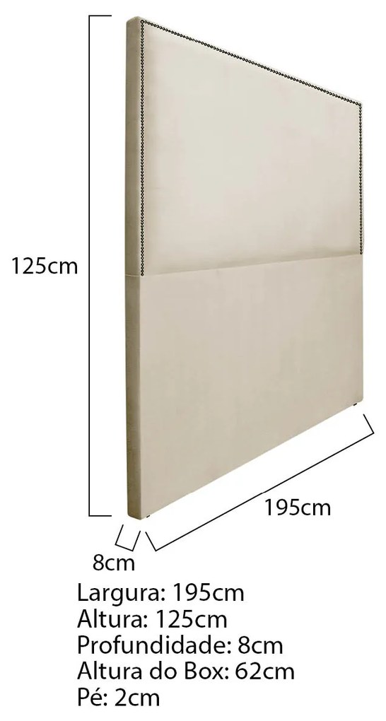 Cabeceira King Bali P02 195 cm para cama Box Corano - ADJ Decor