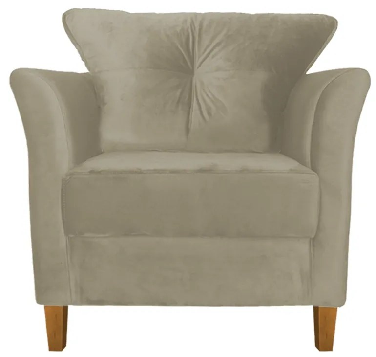 Kit Namoradeira + 2 Poltronas Ibis Sala Recepção Suede Nude